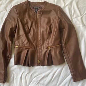 INC petite small leather jacket